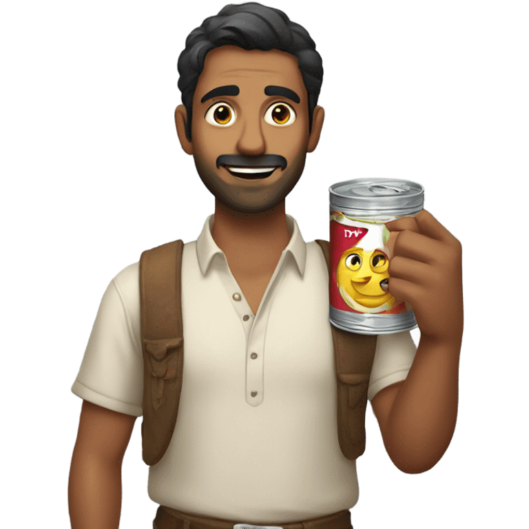 Indian guy holding a tin of zyns emoji