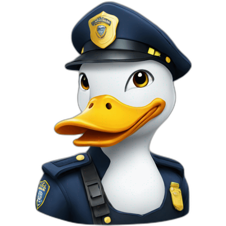 Serious police duck emoji