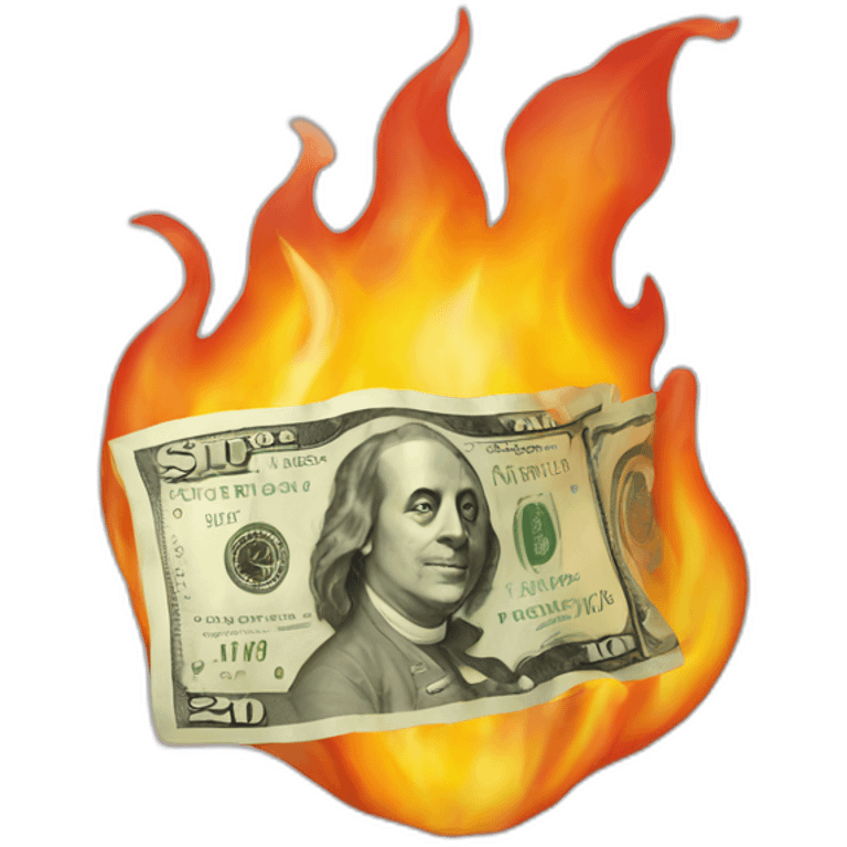 Money on fire emoji