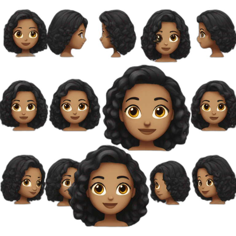 black hair girl emoji