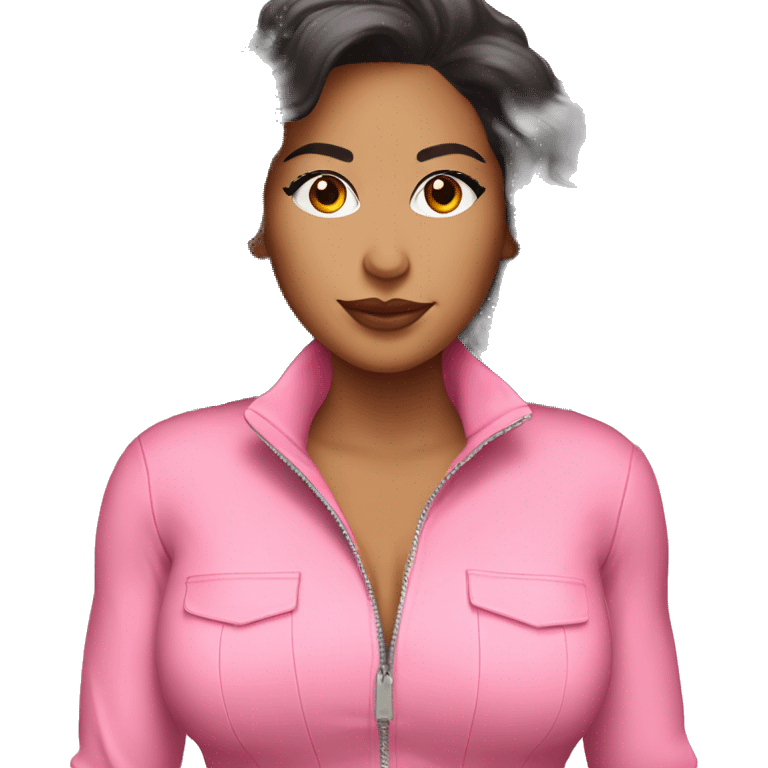 Latina Woman mute pink full body jumpsuit emoji