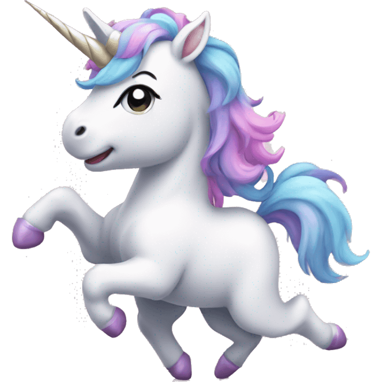 cute little unicorn dancing emoji