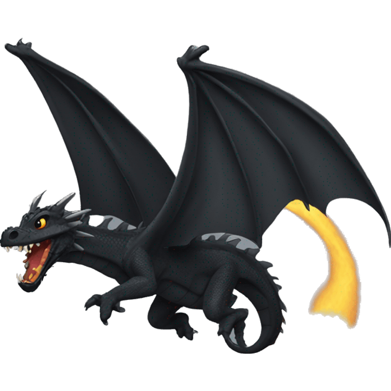 flying black dragon emoji