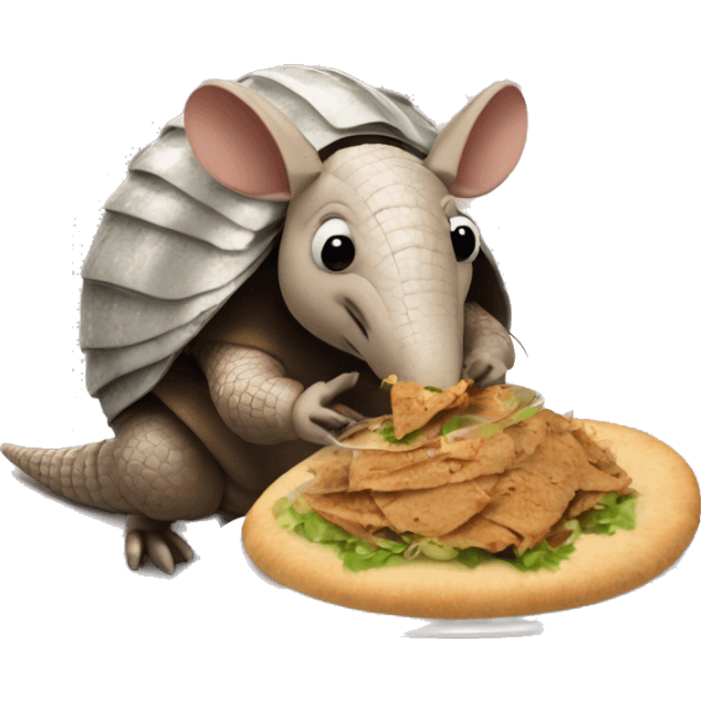 Armadillo eating gyro emoji