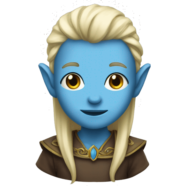 elve with blue skin and long blond hai emoji