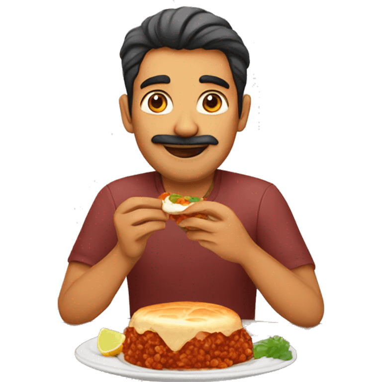 Man eating pav bhaji emoji