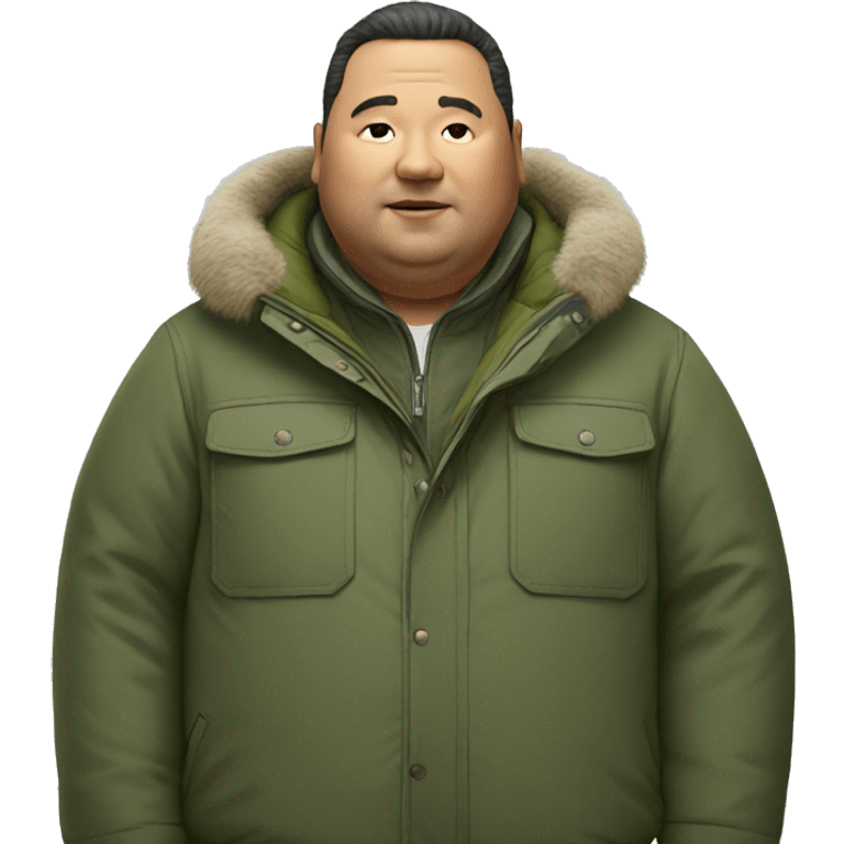 Fat man with Napapijri Rainforest Jacket emoji