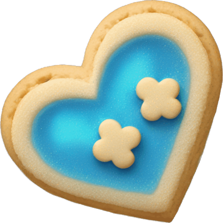 shortbread-cookie-in-heart-form-with-blue-jelly-in-a-middle-and-sprinkled-powder-sugar-on-top emoji