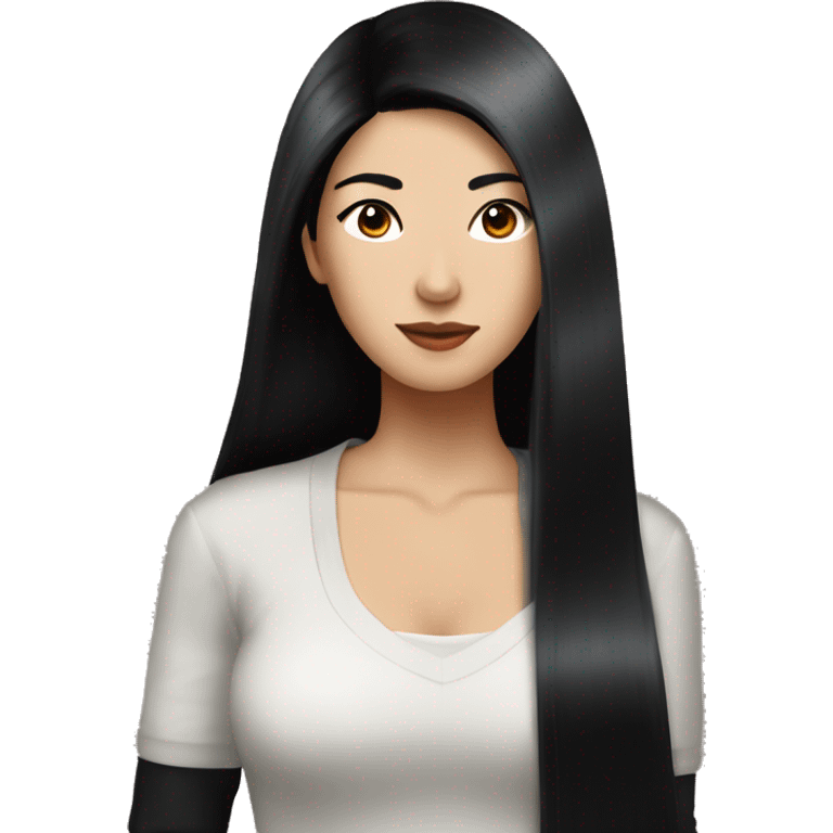 leenda dong- long straight black hair- asian- leenda dong emoji