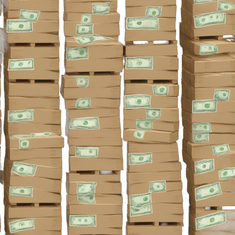 pallet with stacks of money on it emoji