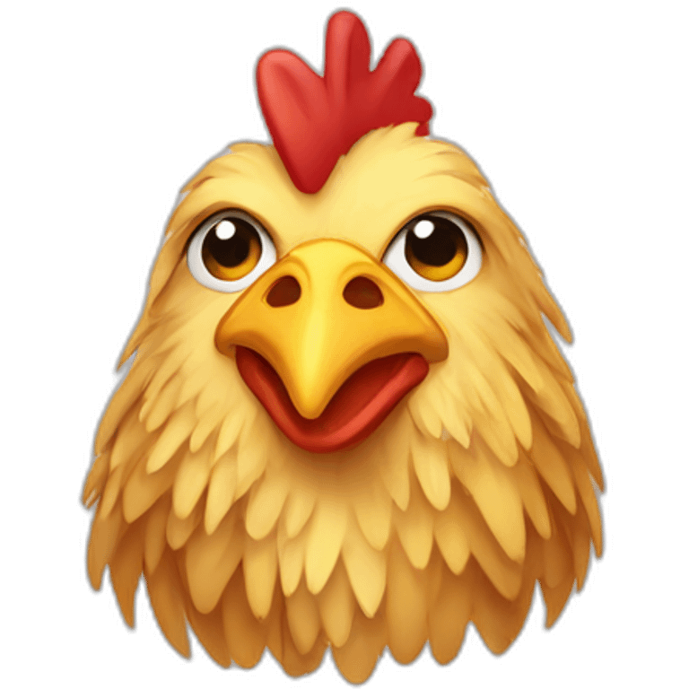 Chicken with long hair emoji