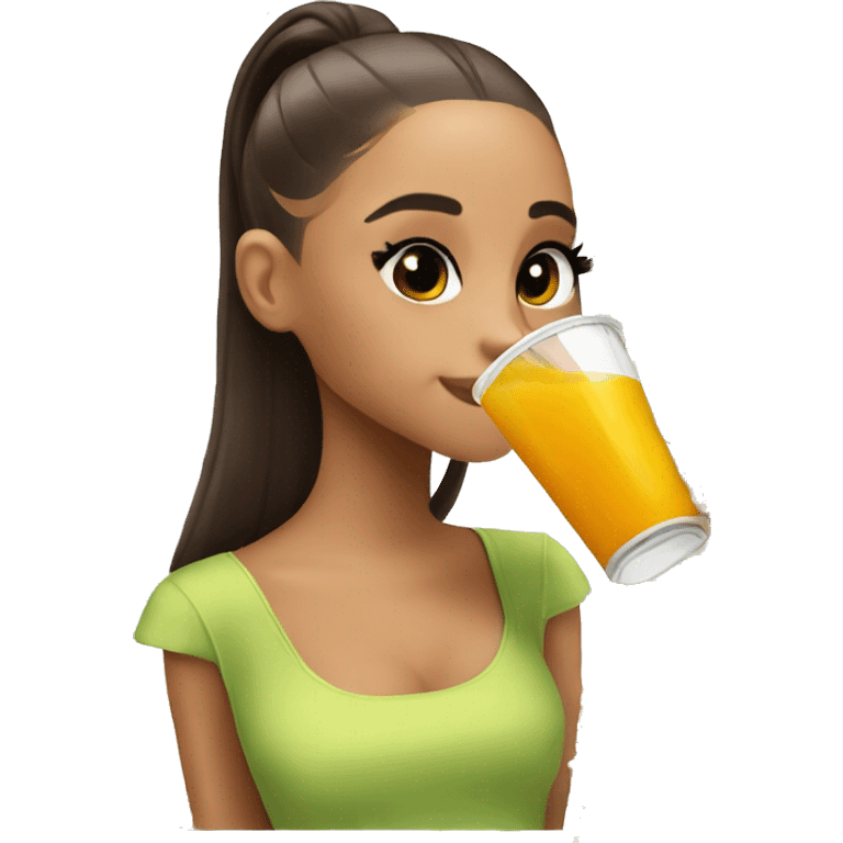 Ariana Grande drinking her juice  emoji