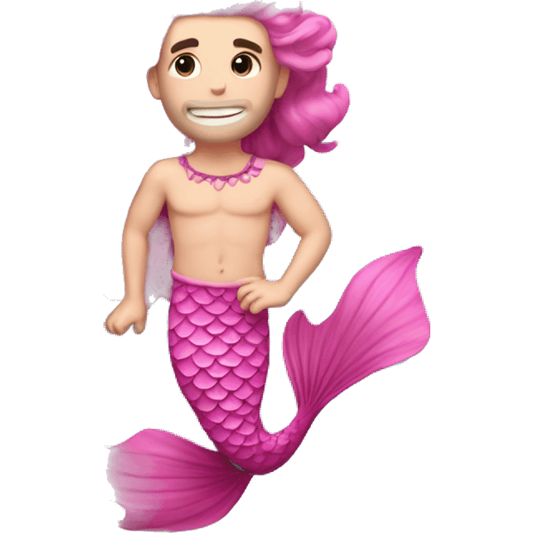 merman with pink sowrd emoji