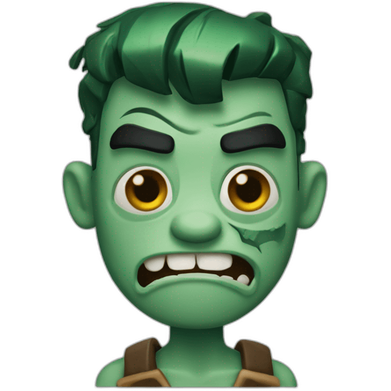 face of zombie fred flintstone with dark green color emoji