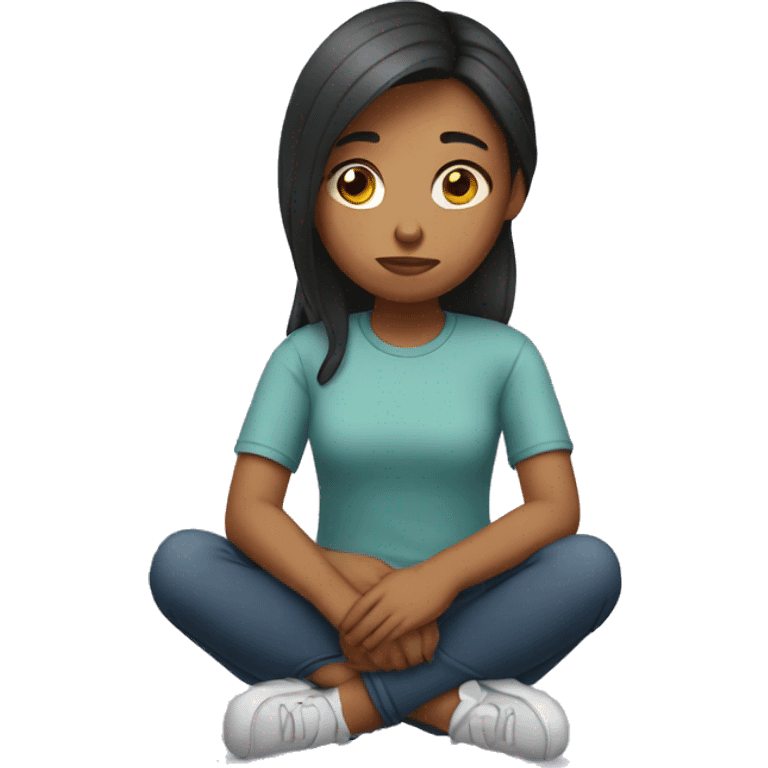 girl sitting sad emoji