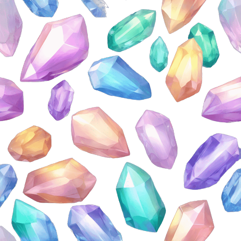 A Shiny Cluster of Pastel iridescent crystals emoji