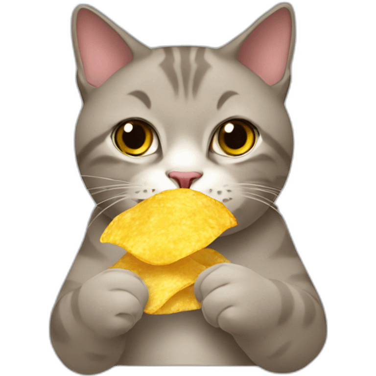 cat eating Russian potato chips emoji