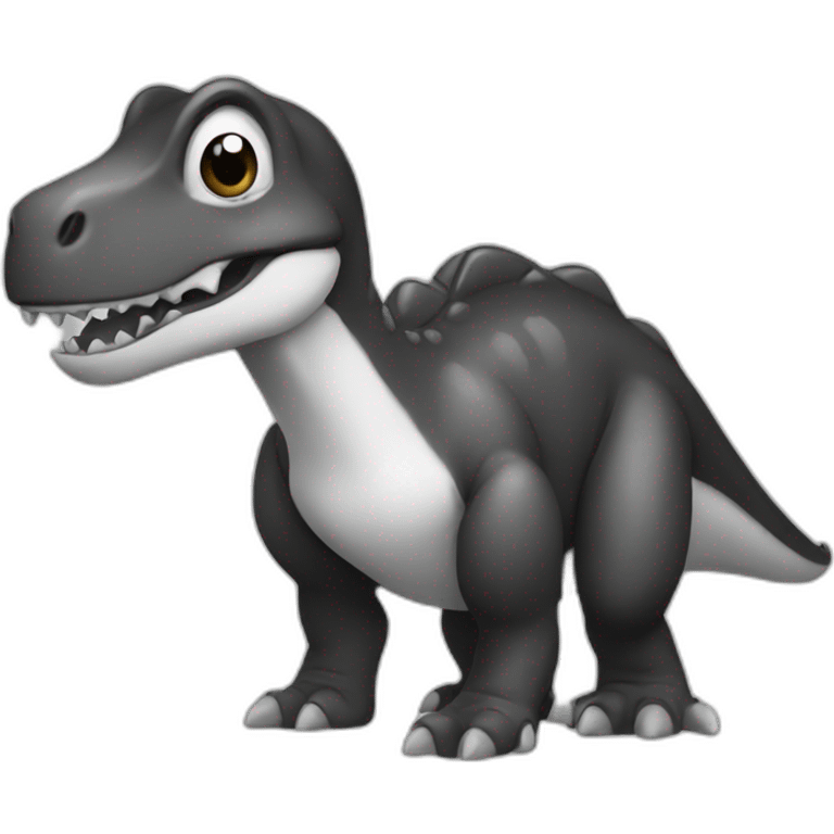 Black and white dino emoji