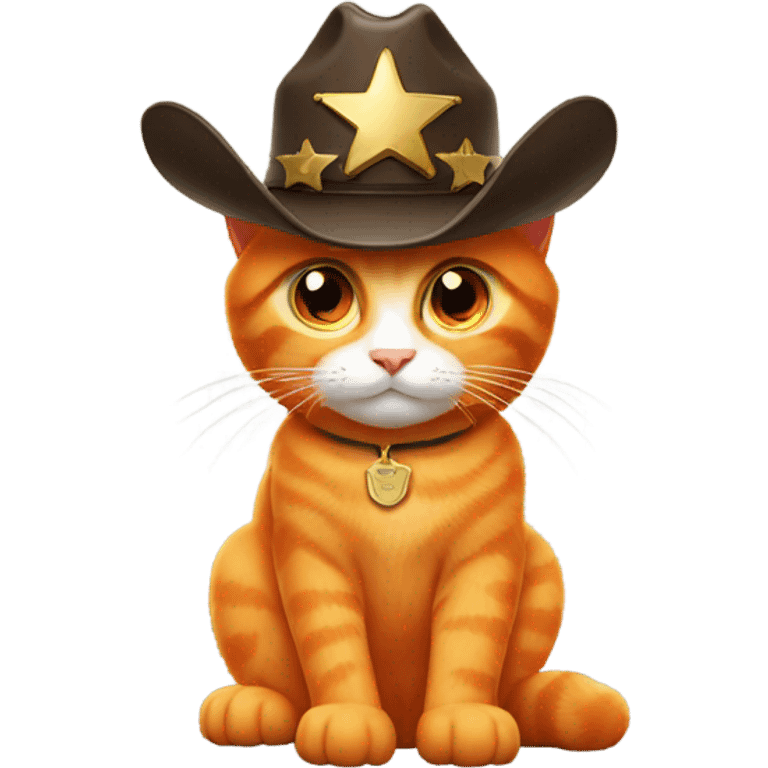 orange cat with sheriff hat emoji