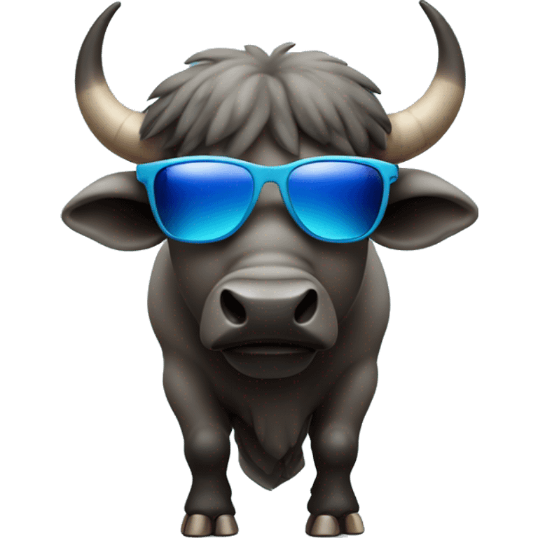 african buffalo with blue sunglasses emoji