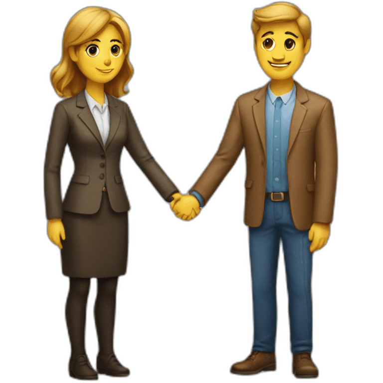 A man and a woman shaking hands emoji