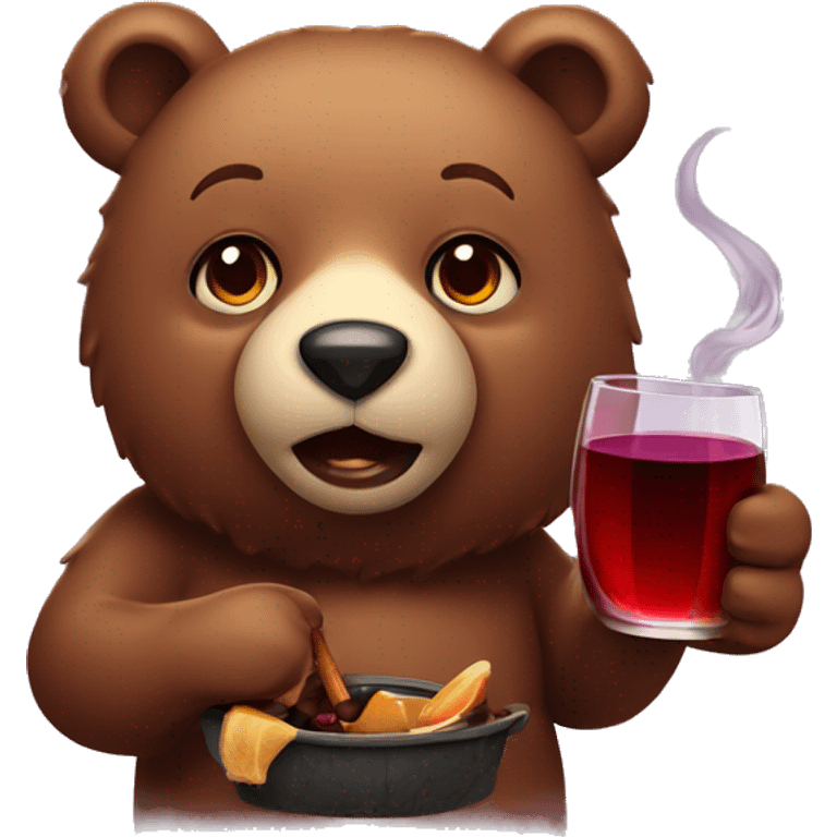 Bear with mulled wine  emoji