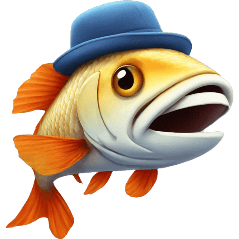 fish wearing a hat emoji