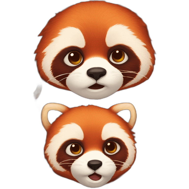 very sad red panda emoji