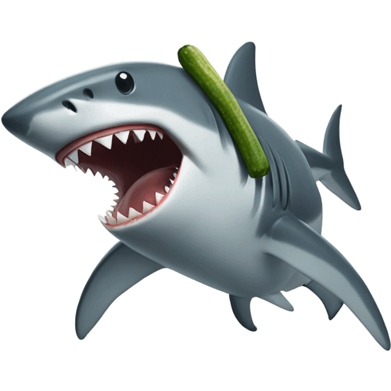 Shark eating a pickle emoji