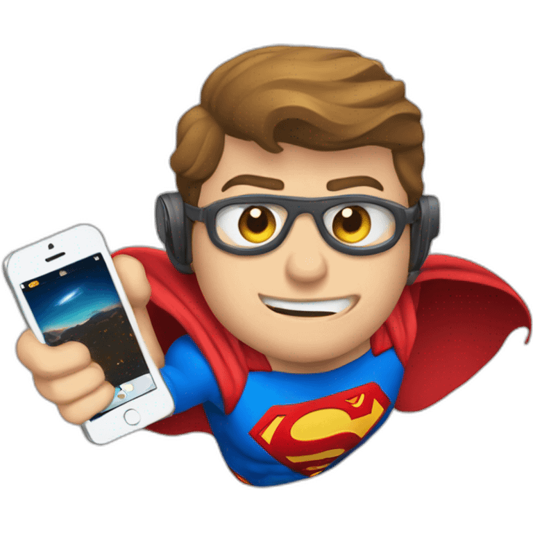 Superman con un teléfono  emoji