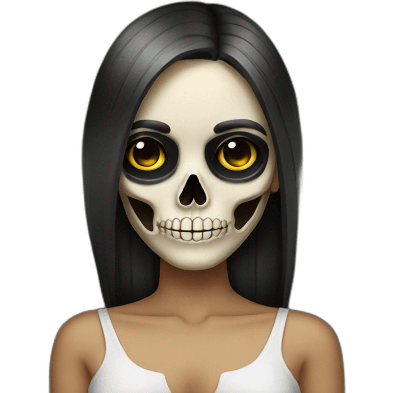 Skull girl mexican full body emoji