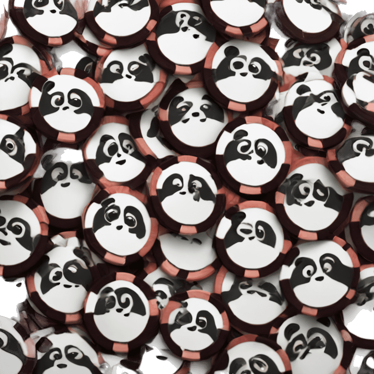 Poker chips panda face emoji