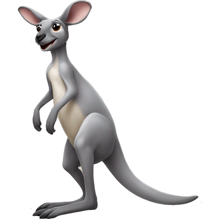 Hopping gray kangaroo  emoji