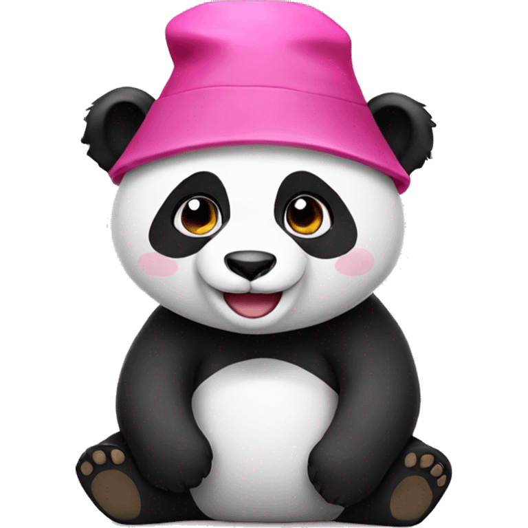 panda with pink hat emoji