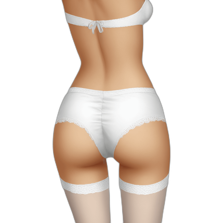 white-knickers-stockings-black-skirt back view emoji