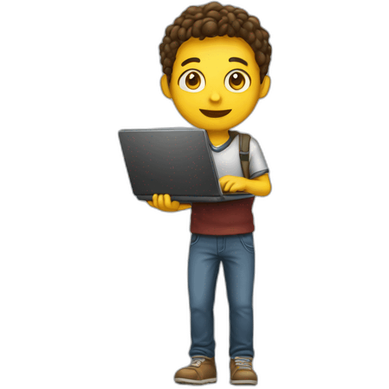 A student with laptop in hand emoji