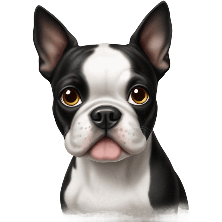 Boston terrier with haggerty spot emoji