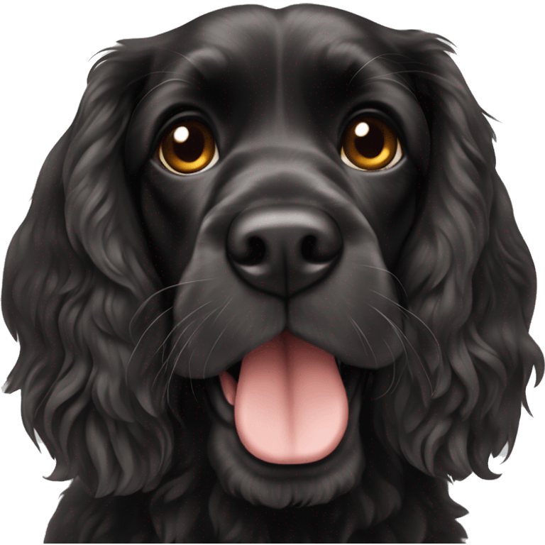 Black english cocker spaniel emoji