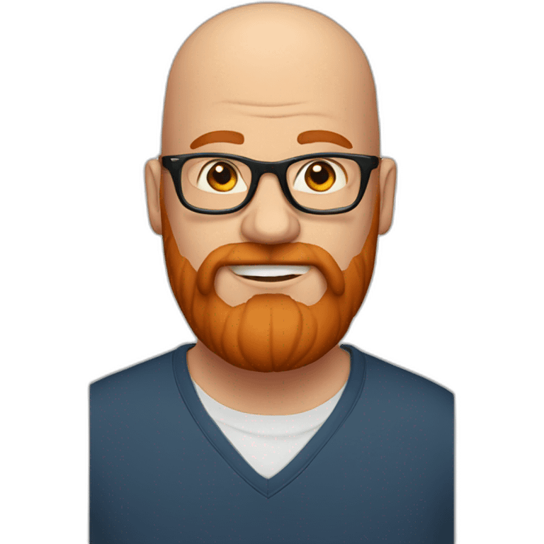 bald man with red beard and glasses emoji