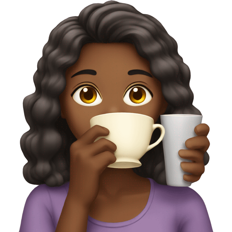 Girl sipping tea emoji