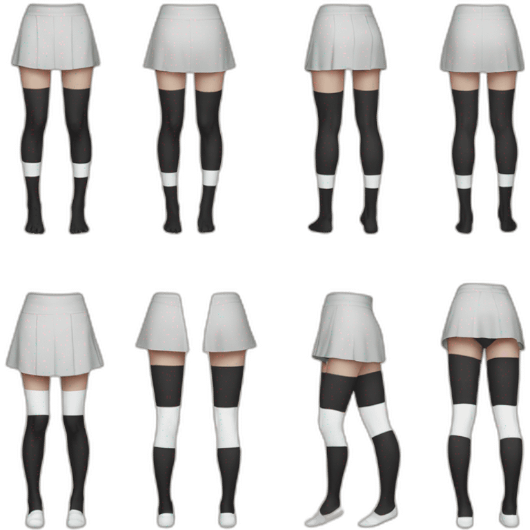 beauty-padahastasana-short-black-skirt-back-and-front-views-white-knickers-long-white-socks emoji