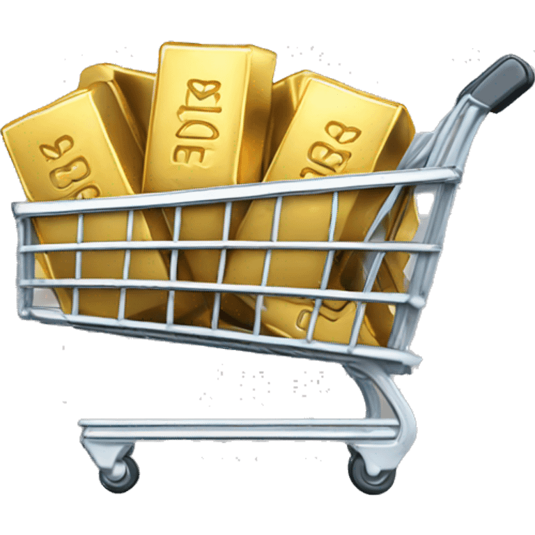 Loaded Shopping Cart with gold bars emoji