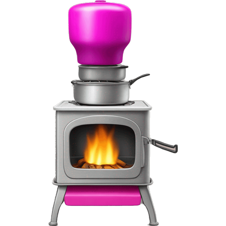 Realistic fuschia camping  stove isolated. emoji