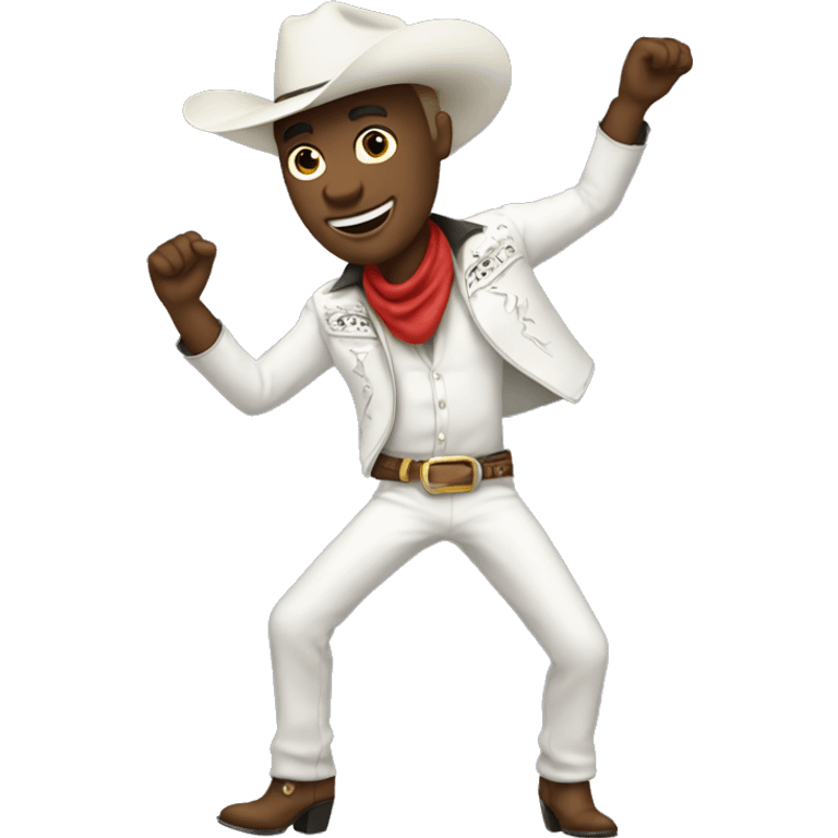 White Cowboy dancing  emoji