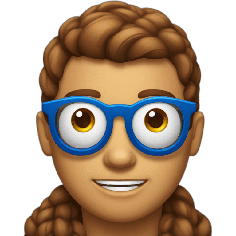 Une araignée qui porte des lunettes marrons avec deux yeux bleus emoji