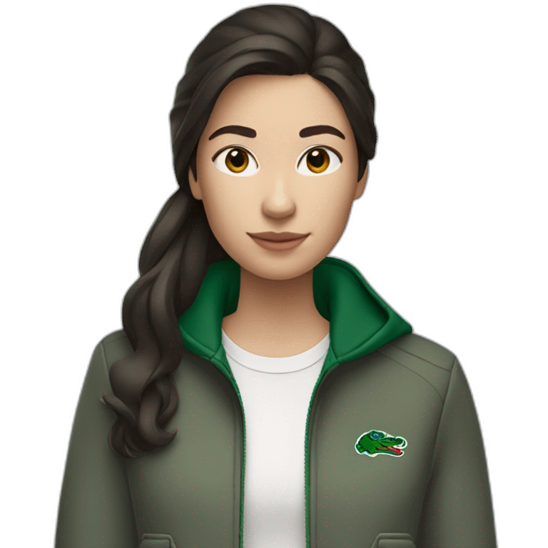 brunette girl with lacoste jacket emoji