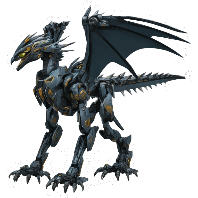 futuristic spiky raptor-dragon-Bionicle-mecha full body emoji