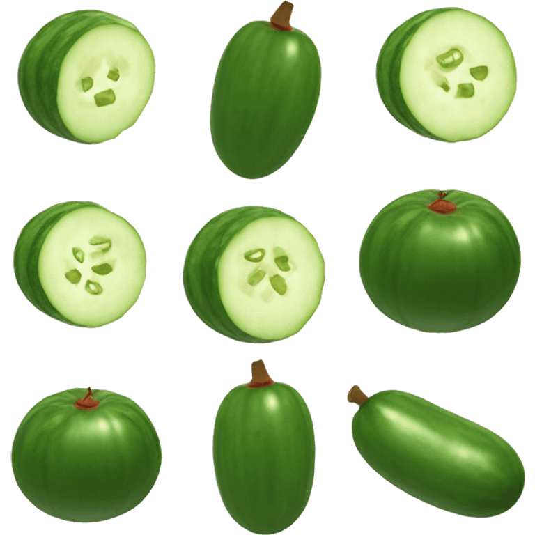 Cucumbers fighting nectarines  emoji