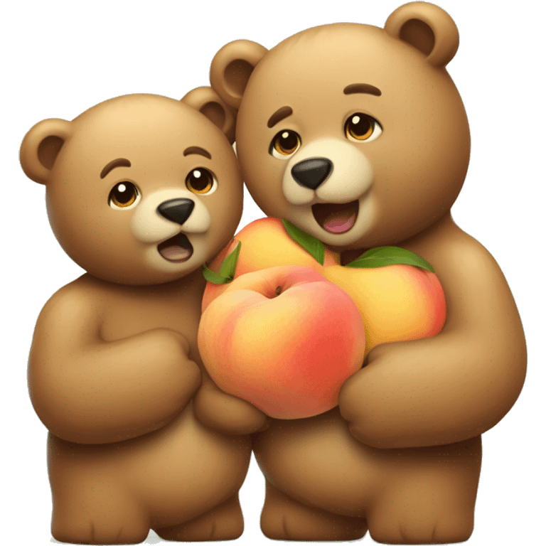 Bear with peach as a couple  emoji