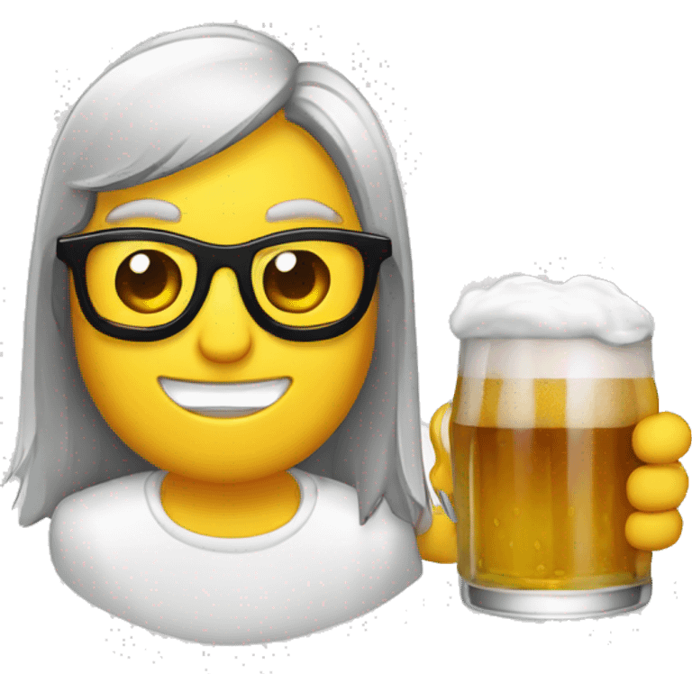 Idoso de oculos tomando cerveja  emoji